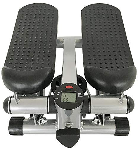 Willonin Mini Stepper 2-in-1 Heimtrainer Stepper für Zuhause mit verstellbarem Widerstand (Schwarz und Grau)