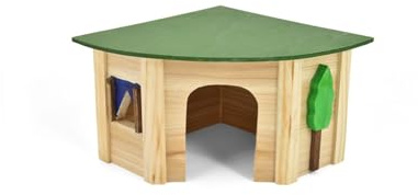 Häuschen aus Holz für Kaninchen oder kleine Säugetiere, Village Höhle (30 x 30 x 19 cm (Corner))