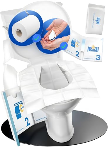 Gread - Toilettenauflage Einweg spülbar 6x als 3-teiliges Reise-Set Gadget für Reise Camping Festival must have Toilettensitzauflage, Toilettenpapier und 2 Reinigungstücher