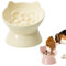 Pasdrucn Anti Schling Napf Katzen Keramik, Katzennapf Keramik Futternapf Katze, Anti Schling Napf Hund, Slow Feeder Katze Nassfutter, Fressnapf Katze Katzennapf Erhöht Mit Napf Ständer Holz (Gelb)
