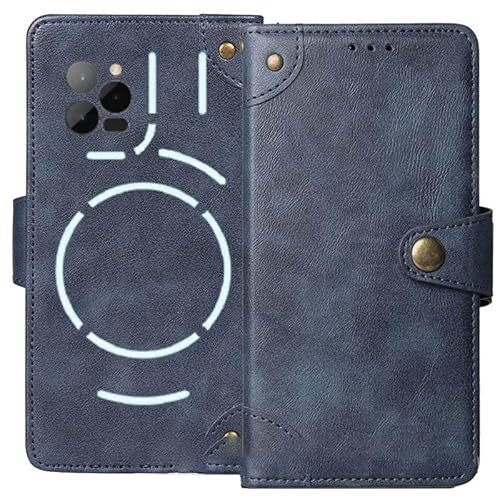 Auotu Custodia Case with protezione della lente PU Pelle Flip Magnetica Custodiar Protettiva Portafoglio Cover Per Unihertz Luna Smartphone (Blu)
