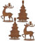 Kerzenständer 4er Set Hirsch und Tanne zum Stellen Kerzendeko 13-16cm hoch