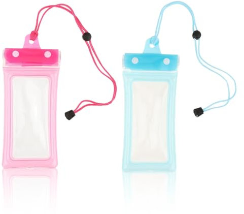 2 Pezzi Custodia Impermeabile Smartphone IPX8 Custodia Subacquea Smartphone, Rosa e Blu, Cordino Staccabile e Regolabile, Borsa Impermeabile per iPhone 16 15 14 13 12 11, Samsung, Huawei