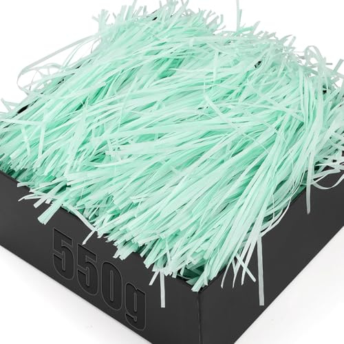 TXXATX 550g Papier Déchiqueté Papier Remplissage Cadeau Bleu Vert Papier Dechicter Emballage Frisure de Papier Raffia Remplissage Papier pour DIY Décorer Cadeaux Remplissage Boite Cadeau