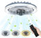 AufuN 60W LED Deckenventilator mit Beleuchtung und Fernbedienung,Leise 4 Geschwindigkeiten Ventilator Deckenleuchte Mit Beleuchtung Wohnzimmer Modern Dimmbar Deckenlampe, Schwarz 31CM