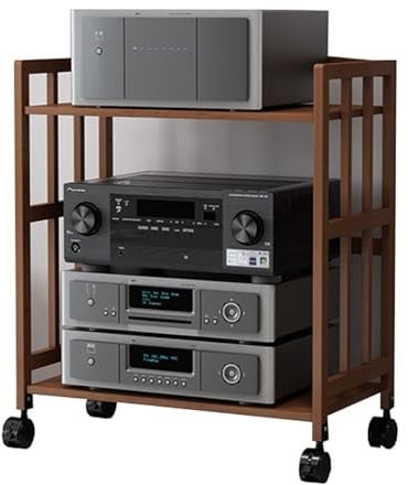 Hifi Rack Hifi Regal Hifi-Racks und Ständer mit 2, 3, 4 und 5 Etagen, Audio-Komponenten-Rack-Tower, Medien-Stereo-Ständer, Geräteregal mit Rädern, verstellbarer Stereo-Komponenten-Rack(Style 1,77cmx70