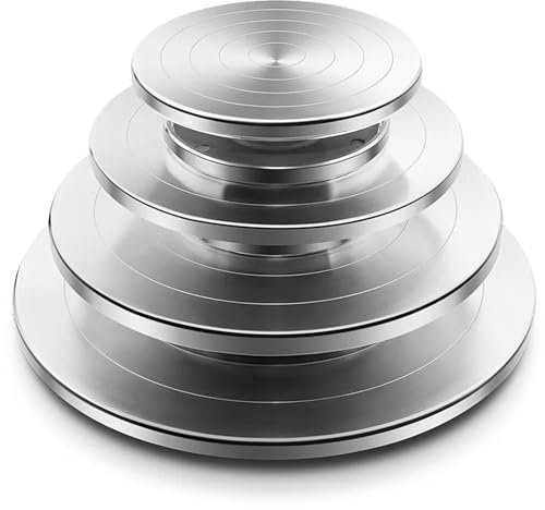 TöPferscheibe Manuell, 11/20/25/30 cm Aluminium-Töpferscheibe, DIY-Ton-Drehteller, doppelseitiger Kuchen-Töpfer-Drehteller, Töpfer-Drehteller, Töpferscheibe(20CM)