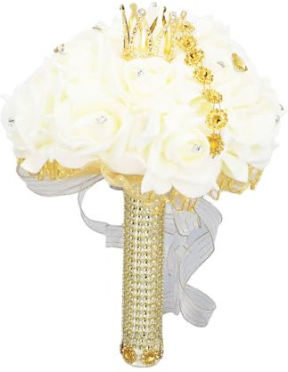ETAINGYEUN Bouquet per bouquet artificiale bouquet da matrimoni per matrimoni (Oro)