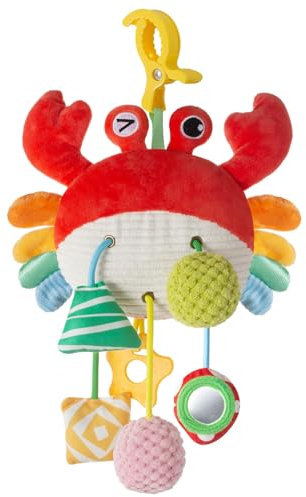 Lynncare Car Seat Toy for Babies 0-6 Months, Stroller Toy with a Convenient Clip, Carseat Toys Hanging Baby Accessories,Built-in Bell, Rattle,Mirror for Infant,Babies Gift 0-3-6-12 Months Boy Girl