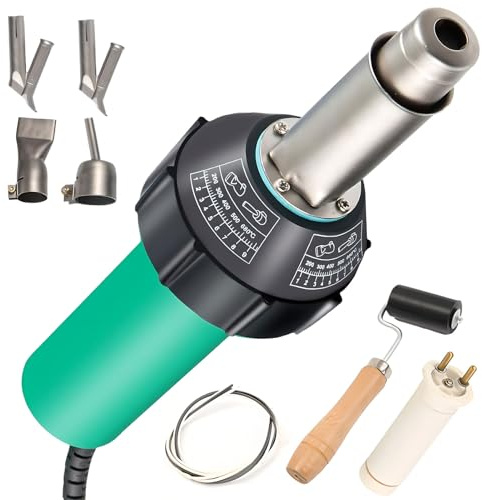 Generico Saldatrice per Plastica da 1600 W, Kit per Saldatura A Pavimento con Temperatura Regolabile, Pistola per Saldatura Speciale Tpo/PVC