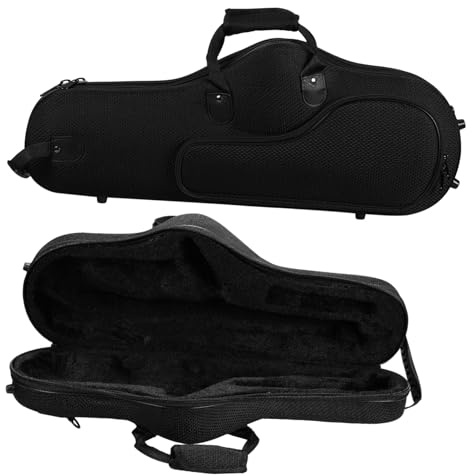 Altsaxophon Tasche mit Verstellbaren Gurten, Leichter Koffer Mottoparty | Oxford Stoff, Abnehmbare Gurte, Tragbar für Musikstudios, Große Kapazität, Schwarz