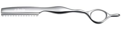 E-Kwip Rasiermesser Razor Silver - Friseurzubehör in matt-silber - ergonomisch, kompatibel mit Feather Standardklingen