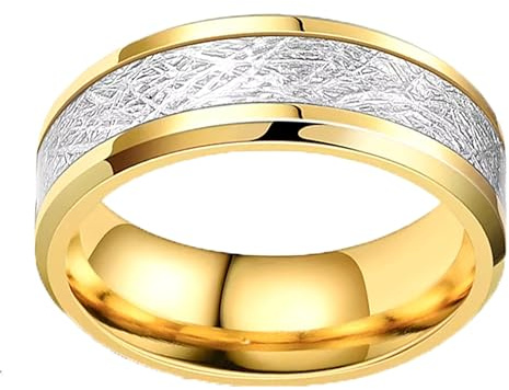 Lebensquelle Plus Edelstahl Ring Gold – Schlichter Bandring im Vintage-Stil, goldfarben, Unisex Schmuckring für Damen und Herren