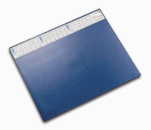 Läufer 44655 Durella DS Schreibtischunterlage mit transparenter Auflage und Kalender, rutschfeste Schreibunterlage, 52 x 65cm, blau