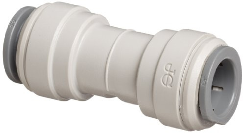 John Guest Acetal Copolymer Tube Fitting, Union Straight Connector, 3/8 Tube OD (Pack of 10)