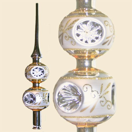 Lauschaer Glaskunst-Christbaumspitzen Christbaumspitze Esprit-Duo (Gold)