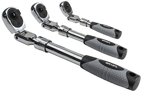 EZRED MR482FL Ratschen-Set, ausziehbar, 3-teilig, silberfarben