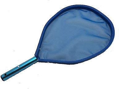 well2wellness® Poolkescher Laubkescher/Flachkescher 'Profi 1' - flach mit blauem ALURAHMEN + ALUGRIFF