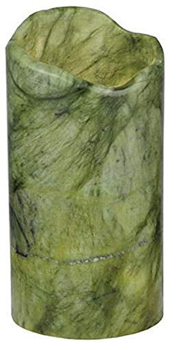 Meyda Tiffany 121496 Kerzenhalter, zylinderförmig, Jadestein, unebener Deckel, 8,9 cm Breite x 19,1 cm Höhe, Grün