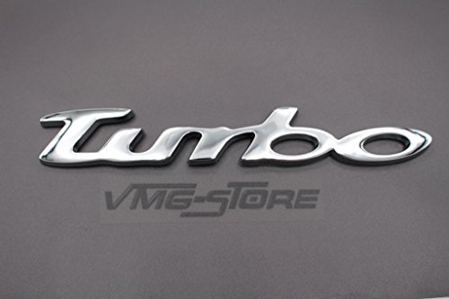 3D Turbo Emblem ABS Kunststoff mit Schaumstoff-Kleberückseite Badge von VmG-Store (Chrom)