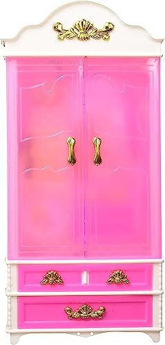 Fat-catz-copy-catz 1x Dolls Pink Plastic Furniture Clothing Wardrobe DollHouse Accessories Suitable for 11-12 Sized Dolls