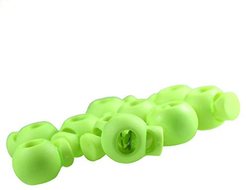 10 Einloch-Kordelstopper Kordelenden Kordelklemme rund 15x19mm, Farbwahl, Farbe:gelbgrün