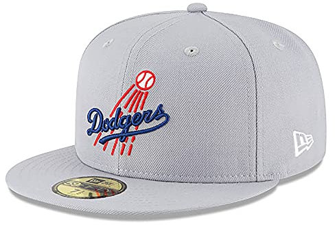 New Era 59Fifty Hat Los Angeles Dodgers LA Cooperstown 1958 Wolle Fitted Cap, hellgrau, 7 5/8