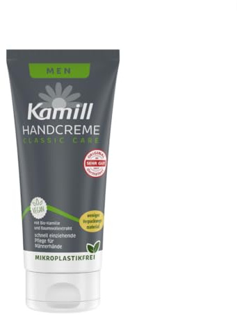 Kamill Hand- & Nagelcreme MEN 75ml - pflegt & schützt mit Bio-Kamille aus kontrolliert biologischem Anbau, Bisabolol & Baumwollextrakt speziell für Männerhaut