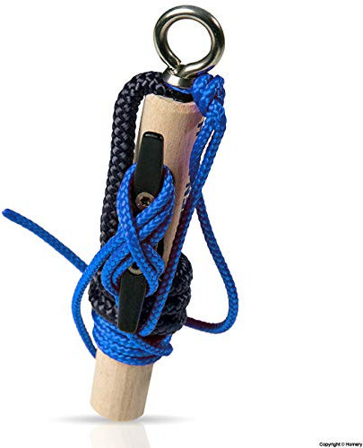 Knoten-Floh Knoten Übungsset – Knoten Lernen für SBF See & Bootsführerschein, Feuerwehr & Seemannsknoten – Knotenbrett mit Anleitung & Knotentafel, Ideal für Kinder & Erwachsene (Schwarz/Blau)