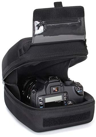 USA Gear Custodia rigida per fotocamera DSLR ad accesso rapido e obiettivo zoom con protezione in EVA modellata, interni imbottiti, passante per cintura e impugnatura rivestita in gomma