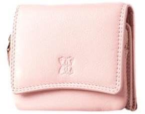 Lakeland Leather Ladies Small Leather Flapover Purse in Pink