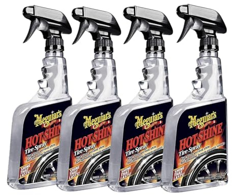 Meguiar's Hot Shine Tire Spray, 24 oz, Long-Lasting Wet Look Shine, 4 Pack