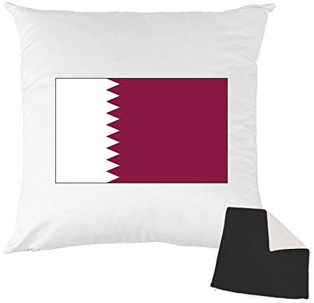 Mygoodprice Kissenhülle, zweifarbig, Bedruckt, 40 x 40 cm, Quatar-Flagge Schwarz