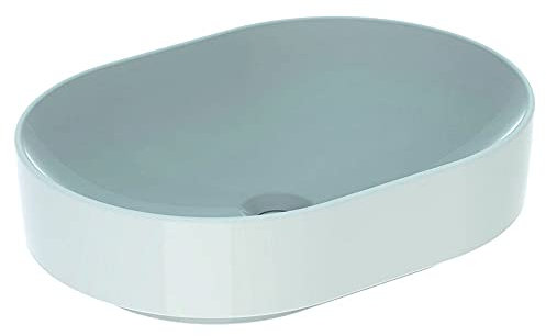 Geberit VariForm Countertop Elliptisches Waschbecken, 550 x 400 mm, ohne Hahnloch, ohne Überlauf, 500.774.01.2, Farbe: weiß