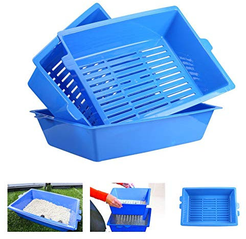 Cat Litter Box, 3 Sifting Cat Litter Box,Self Cleaning Litter Boxes for Cats,No Need to Shovel Lazy Litter Tray Can Reused,Easy to Clean and sieving Cat Litter Box