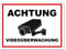 XXL Achtung Videoüberwachung Schild 40 x 30 cm aus stabiler PVC Hartschaumplatte 5mm dieser Bereich wird überwacht Schild mit UV-Schutz von STROBO