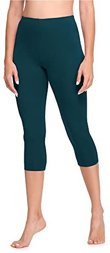 Ladeheid Leggings Damen 3/4 Baumwolle bequem und atmungsaktiv Capri Leggings Damen für Sommer LA40-132