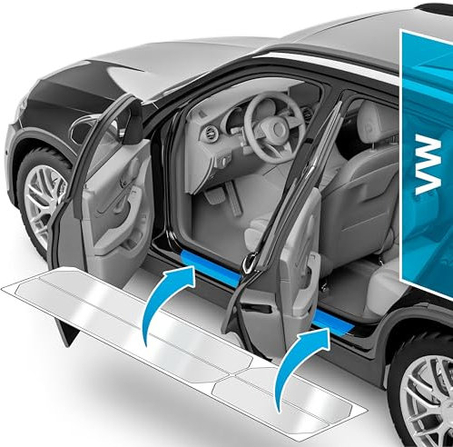 Auto Einstiegsleisten Schutz für VW Tiguan 2 (II) AD1 I 2016-2024 - Schutzfolie Autotür Zubehör Zierleisten Lackschutzfolie Transparent
