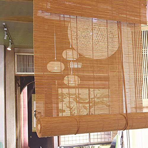 Bambusrollo Blickdicht,Outdoor Garten Patio Freien Pavillon Pergola Carport Rollo,Lichtfilter-Roll-Up-Bambus-Jalousien,für Fenster/Türen,60% Shading Rate,Wetterfest,anpassbar (W81xH155cm/32x61in)