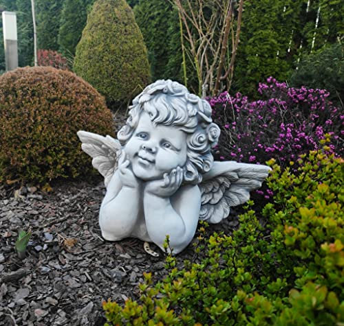 Green Lane Garden Figura de ángel de la guarda hecha de piedra reconstituida, exterior o interior