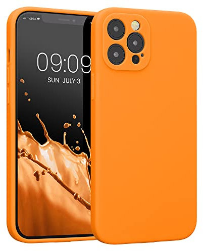 kwmobile Case Compatible with Apple iPhone 12 Pro Max Case - Slim TPU Silicone Phone Cover - Soft Touch Finish - Fruity Orange
