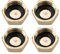 Lot de 4 bouchons hexagonaux en laiton de 1/2 avec rondelles en caoutchouc Filetage de tuyau pour valve de machine à laver, valve de radiateur