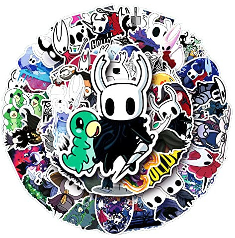 50 Pcs Hollow Knight Stickers for Kids Teens Adults Boys Girls Gift,Stickers Pack for Laptop,Skateboard,Luggage,Car,Bike, Cup,Computer,Water Bottle Decor,Cartoon Game Vinyl Waterproof Sticker Decals
