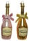 Christbaumschmuck Glas Anhänger 13,5cm Sektflasche, 2er Set - Gold - Pink