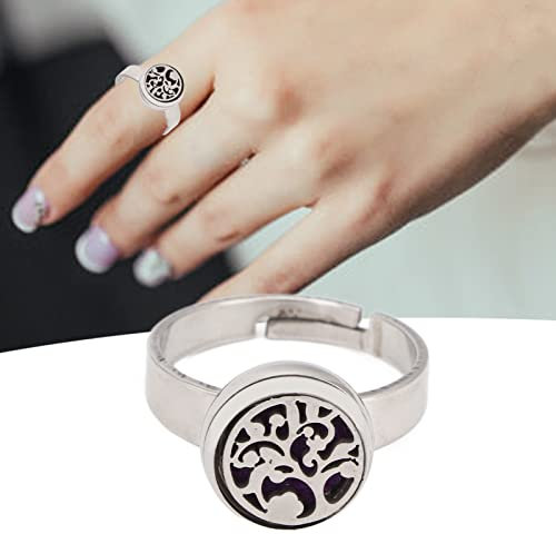Essential Oil Diffuser, Aromatherapie Finger Ring, Schönes Aussehen Offenes Design Hochpräzises Gewinde Edelstahl Material (02)
