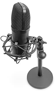 DIGITUS Microfono a condensatore USB - incluso supporto da tavolo e filtro anti-pop - Plug & Play - Ideale per riunioni online, podcast, studi e live streaming - Nero