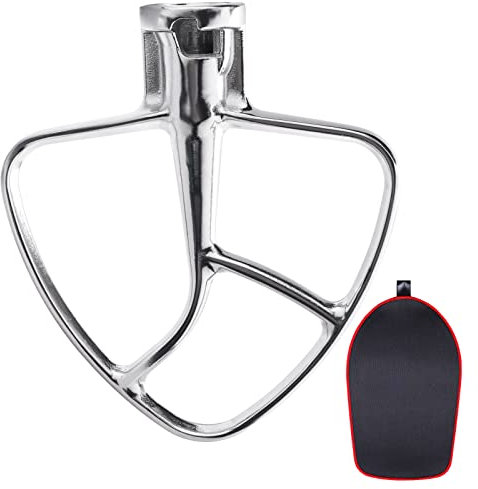 Stainless Steel Flat Beater for KitchenAid 4.5-5 Quart Tilt-Head Stand Mixers, Paddle Attachment for KitchenAid Mixer Accessory, Dishwasher Safe, and Mixer Sliding Mat