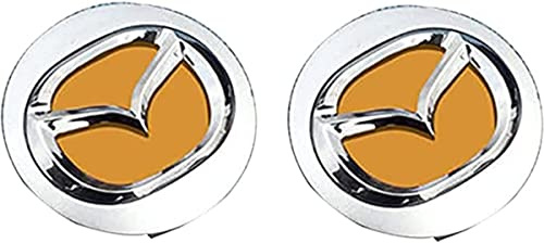 PandD 4 Stück für Mazda cx3 cx4 cx5 Ma 6 Atenza Ma 3 Axela 60mm Auto Radnabenkappen, Mutter Staubschutzabdeckung Radnabenschraube dekorative Kunststoffabdeckung Radkappen Zierblende,gelb