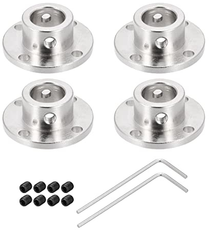 Rebower -4 Paquet 12mm Rigide Bride Couplage Connecteur Moteur Coupleur | w 8pcs Vis M2 Hex Clé, pour Bricolage Moteurs pas à pas
