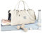 HYC00 Sport Duffel Bag Damen Herren,Sporttasche mit Nassfach & Schuhfach Reise Duffel Bags Übernachtungstasche Reisetasche Handgepäcktasche Fitnesstasche Trainingstasche Weekender Bag,Milchig weiß